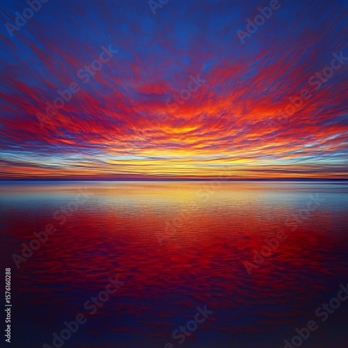 Sunset Reflection in Calm Water