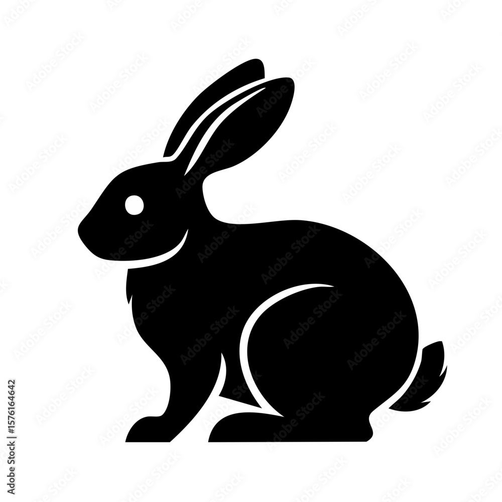Obraz premium Rabbit Black Glyph Icon (Color Changes Available in SVG)