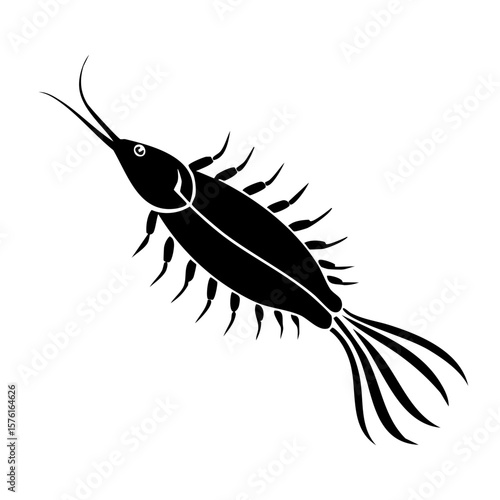 Plankton Black Glyph Icon (Color Changes Available in SVG)