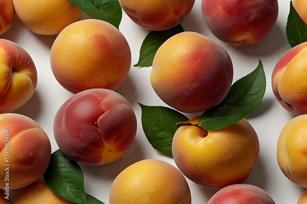 Fresh ripe apricots and peaches on a branch, showcasing healthy, sweet, and juicy organic fruit perfect for a vegetarian diet. Fresh ripe apricots and peaches on a branch, showcasing healthy, sweet, and juicy organic fruit perfect for a vegetarian diet.
