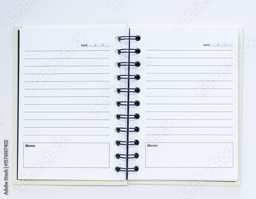 Open Spiral Notebook with Lined Pages, Business Journal Template