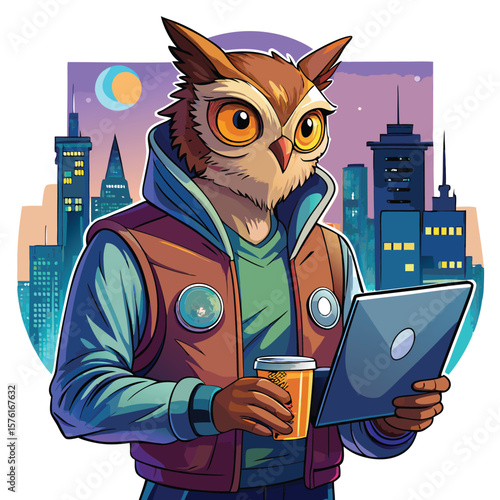 Samurai Cartoon Holding Vinyl Record T Shirt Design