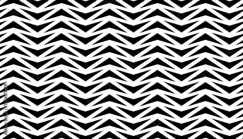 Black and white seamless geometric pattern with sharp arrows shape for sporty and modern background. Vector Format Illustration 