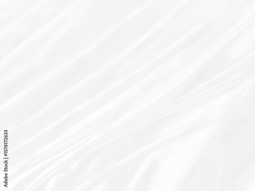 Fototapeta premium Clean abstract fashion woven beautiful soft fabric smooth curve shape decorative textile white background