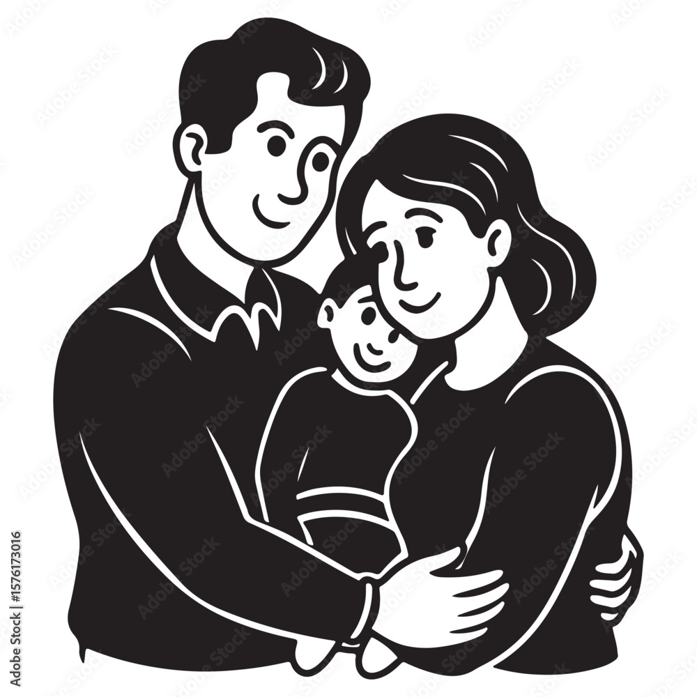 Obraz premium Family Silhouette icon