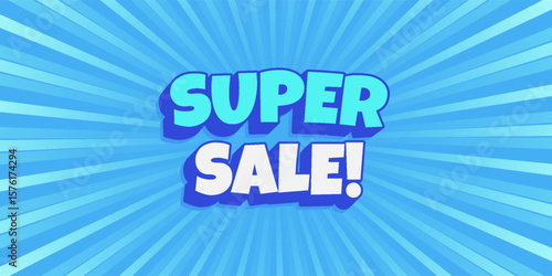 Editable text effect super sale 3d cartoon template style premium vector illustration eps 10