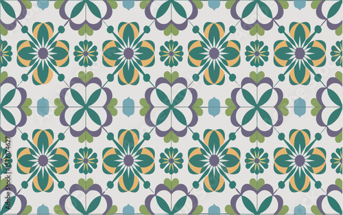 vector seamless pattern with flowers