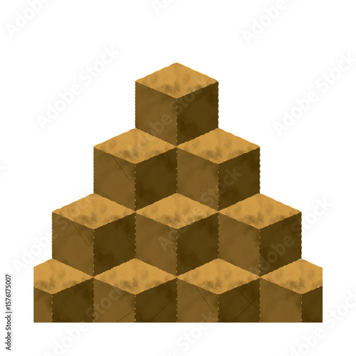 Concrete block tower. Block. Striking. Fashionable. Asphalt. yellow. Dot. Digital. Craft.
