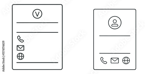 The first image is a simple drawing of a phone with a person on it. Both images are in black and white