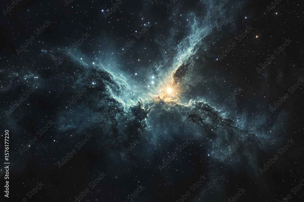 Fototapeta premium a very large star in the middle of a galaxy