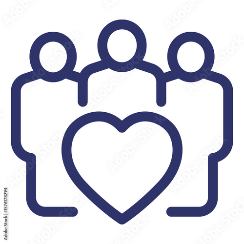 community icon on white, line design icon