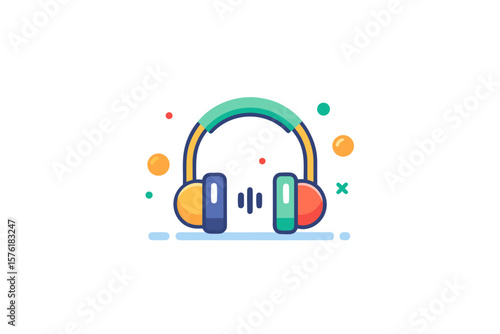 Headphones Icon Audio Participation Listening Design