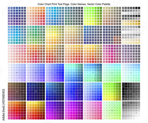 Color Chart Print Test Page. Vector color palette