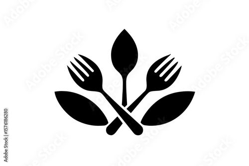 Culinary utensils silverware cutlery kitchenware food silhouette vector illustration