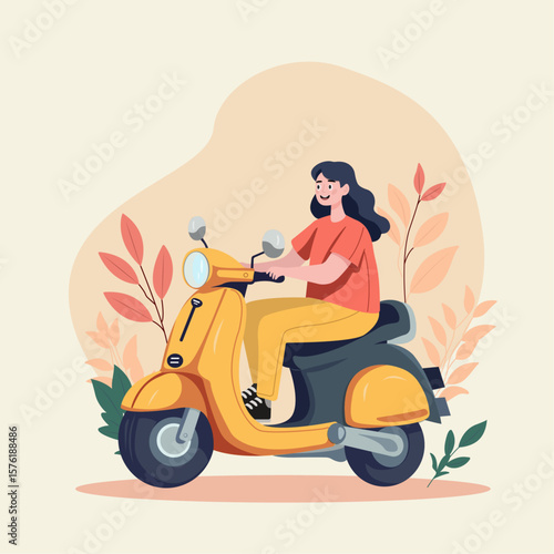 girl on a moped