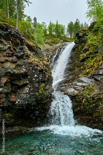 waterfall on a mountain river