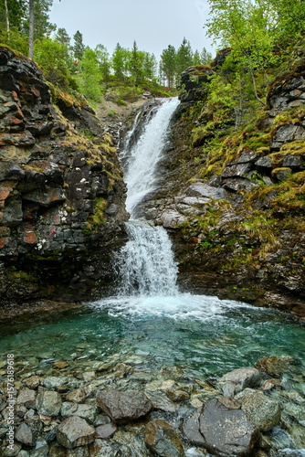 waterfall on a mountain river