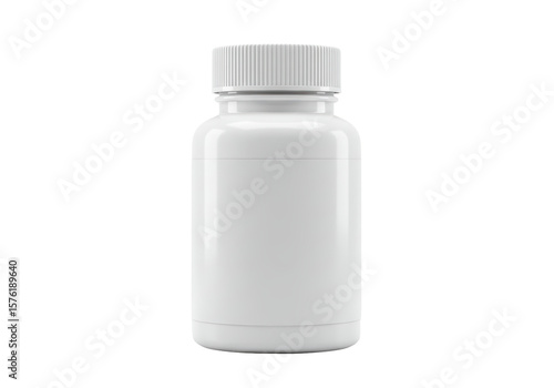 Isolated White Plastic Pill Bottle Medical