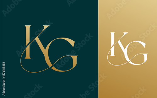 Initial letter KG GK logo design vector illustration for couple, wedding, and business