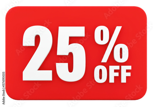 Isolated 25 Percent Off Discount Sale Promotion
