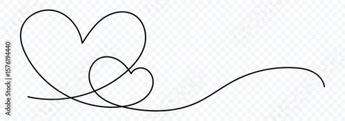 One line love vector.. Heart icon drawn with one line. Minimal continuous hand drawn love symbol. Vector illustration.