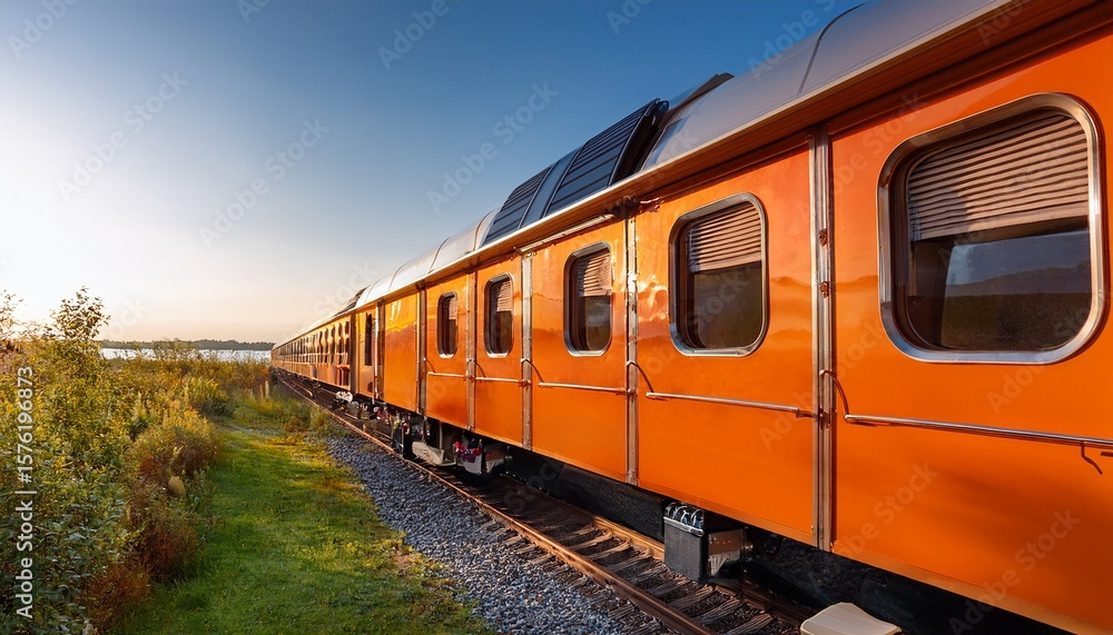Obraz premium orange train car with sleeping berths