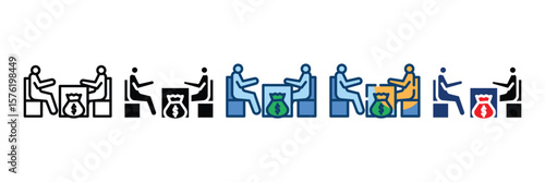 Hidden Transaction Icon Set Multiple Style Collection