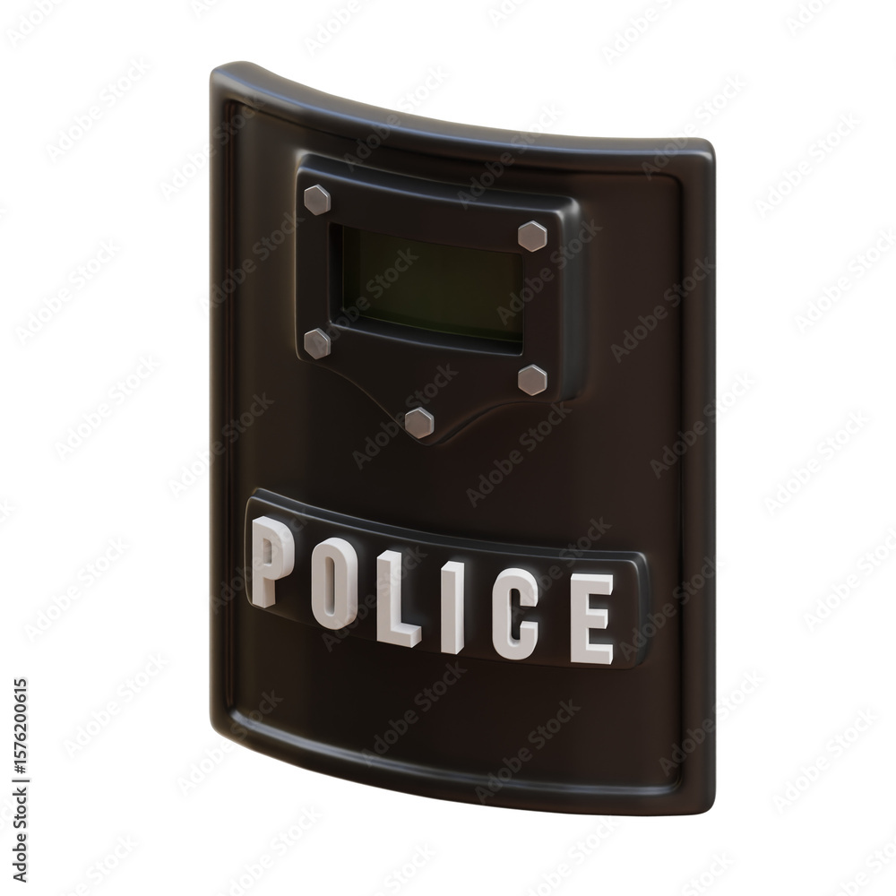 Fototapeta premium black Bulletprof Shield 3d icon illustration