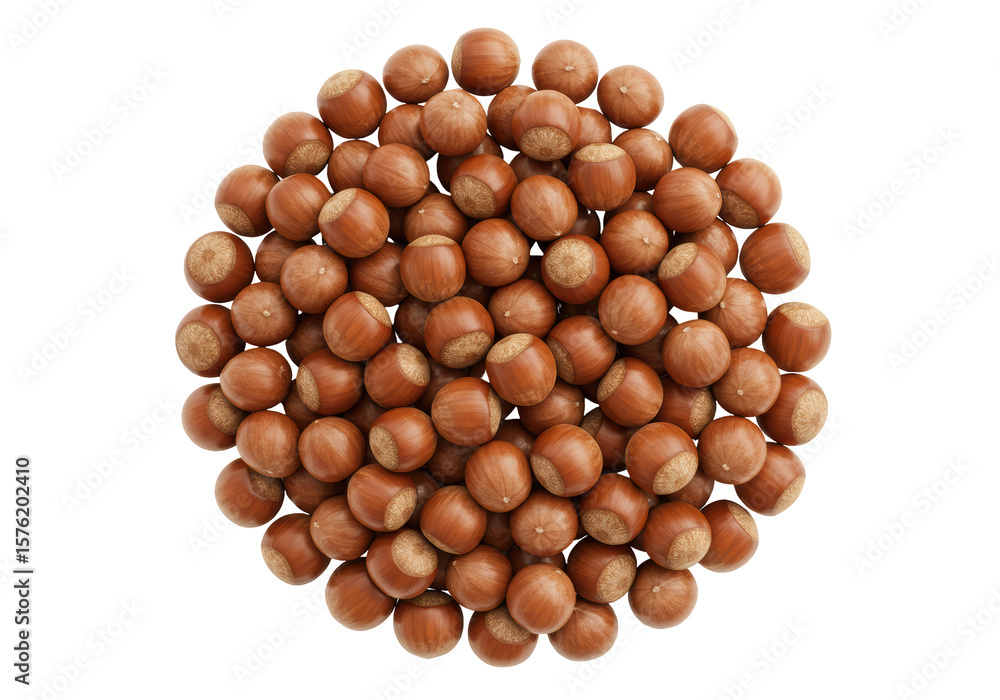 Isolated Pile of Whole Hazelnuts, Harvest Abundance Isolated Pile of Whole Hazelnuts, Harvest Abundance