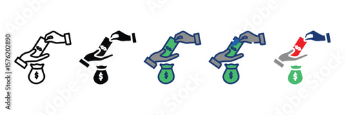 Bribery Icon Set Multiple Style Collection