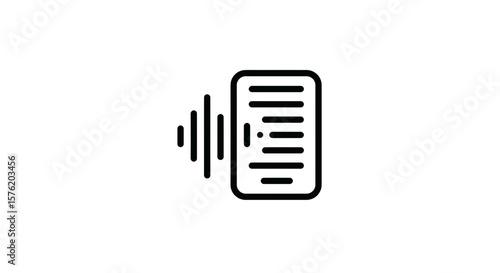A smartphone with voice assistant icon isolated on white background