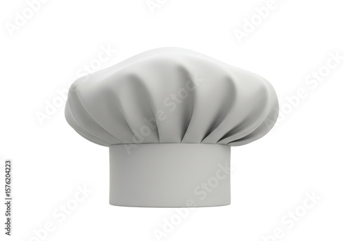 Isolated White Chef's Hat Classic Culinary Headwear