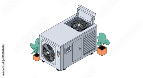 Industrial hvac unit outdoor cooling system for efficient air management