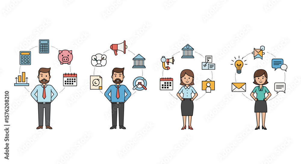 Business professionals collaborating effectively with digital tools and ideas Business professionals collaborating effectively with digital tools and ideas