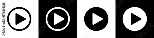 play button icon vector symbol. music video start sign