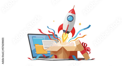 Unboxing innovation a creative launch from your computer discover new possibilities