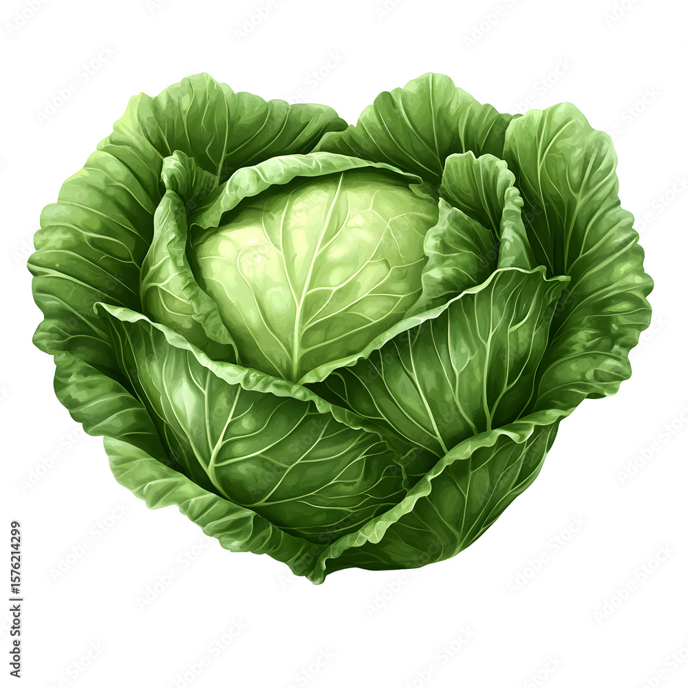 Fototapeta premium Captivating close up of fresh green cabbage against a contrasting background