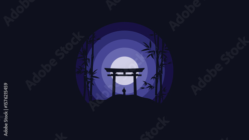 Torii And Bamboo silhouette