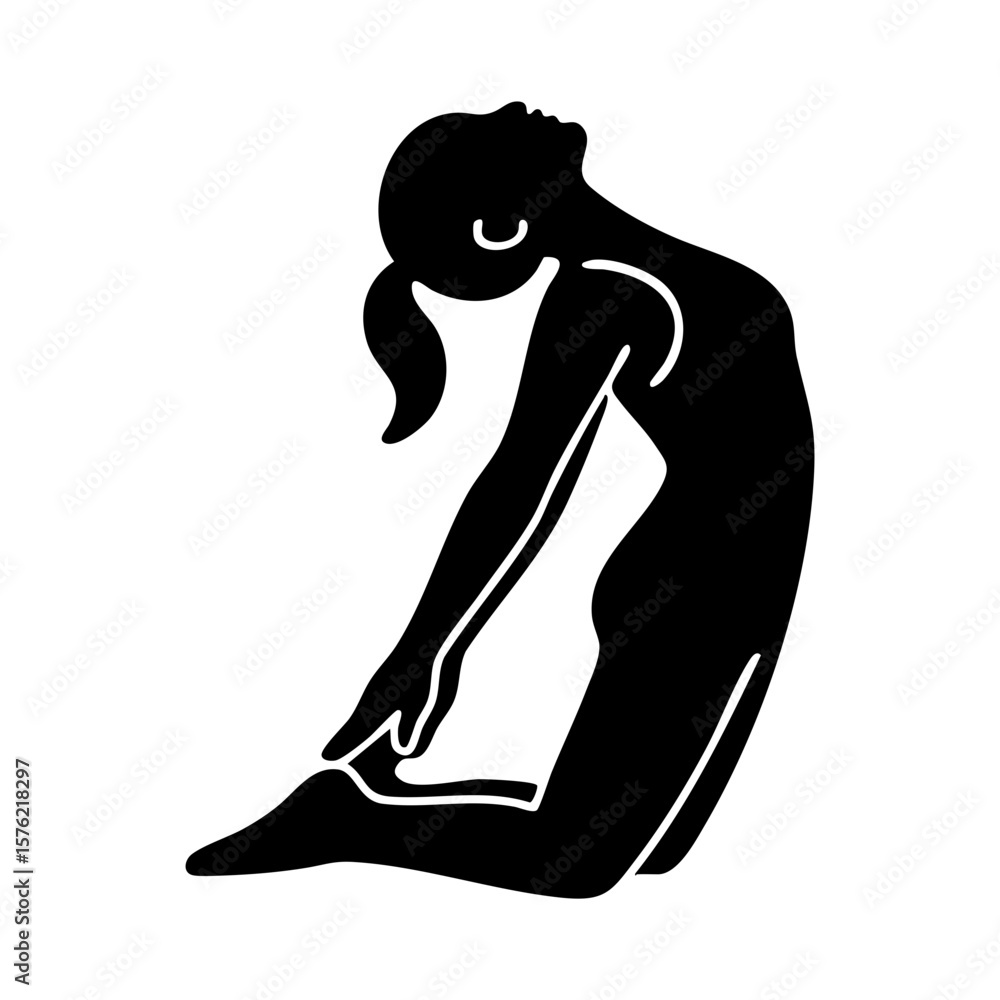 Fototapeta premium Silhouette of woman in camel pose yoga backbend opening chest deeply