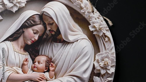 christmas ornament holy family mary jesus and joseph