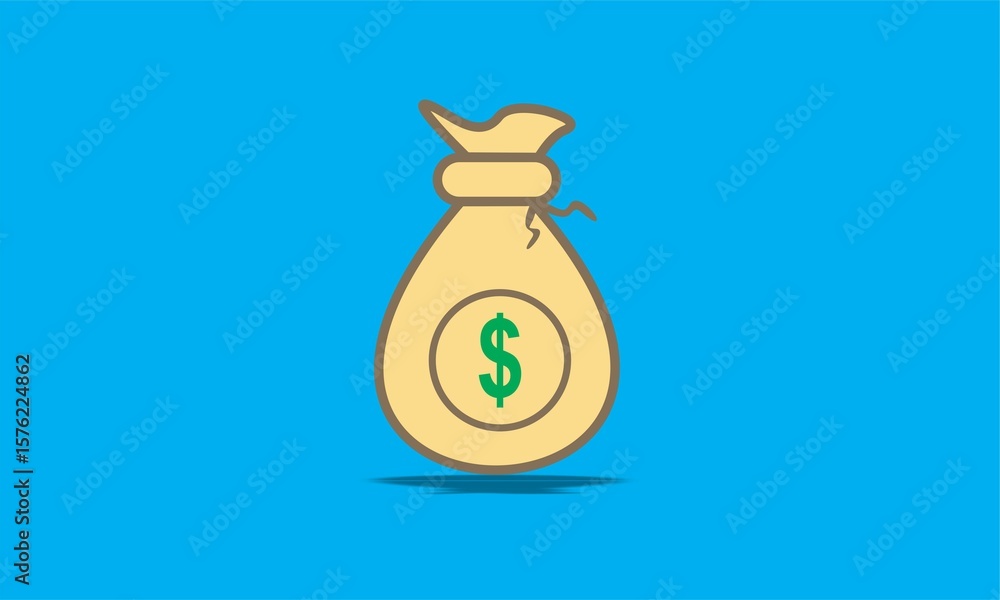 Vector illustration concept of money bag with dollar icon Isolated on White Background Vector illustration concept of money bag with dollar icon Isolated on White Background