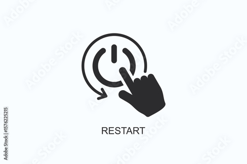 Restart Icon Or Logo Isolated Vector Illustration