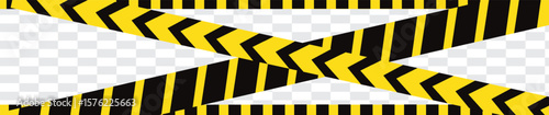 Seamless barrier tape. Construction border. Black and yellow restriction line. Do not cross boundary tape. modern eps 10.