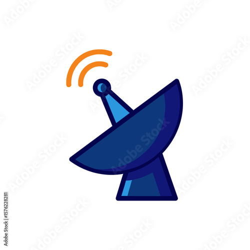 Satellite Dish Signal Flat Icon