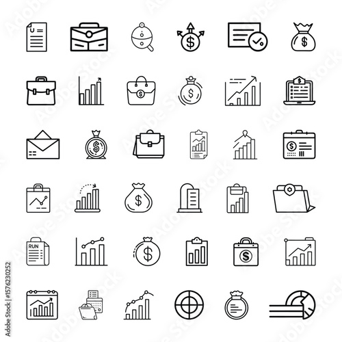 Modern Financial Services and Wealth Management Icons