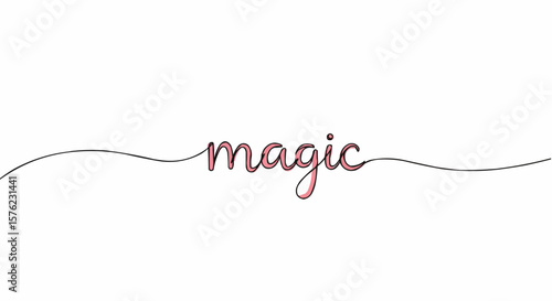 The word "magic" written in a flowing script with an elegant touch, evoking a sense of enchantment and wonder.