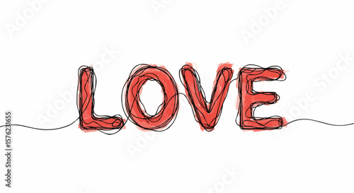 Expressing "Love" with artistic calligraphy.