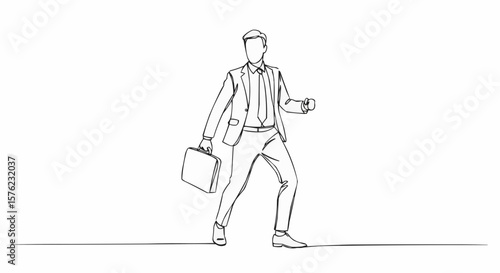 Wallpaper Mural A business person with briefcase and suit, isolated on background. Torontodigital.ca