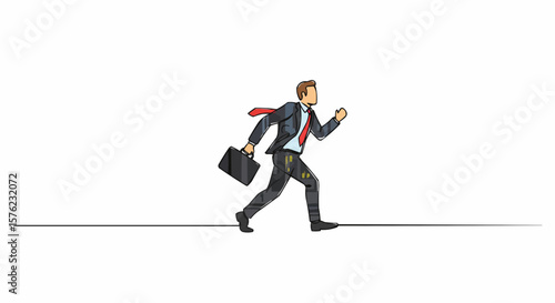 Businessman walking a tightrope.