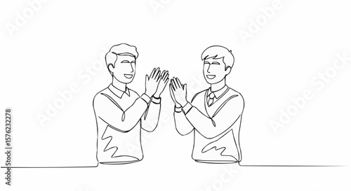 Two Men giving each other a high-five, celebrating their accomplishments.